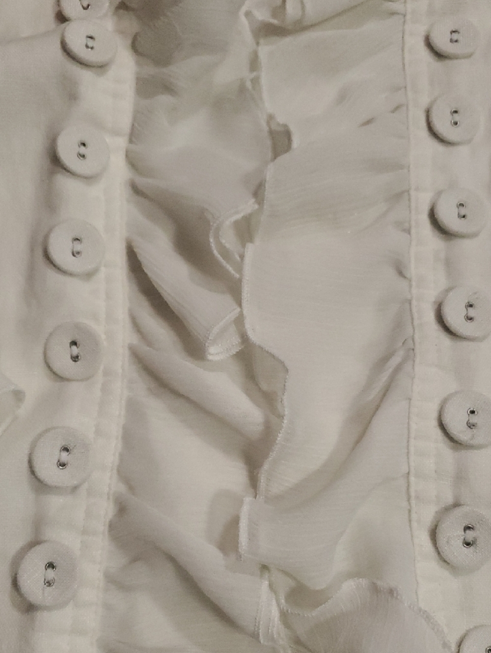 Multiples White Linen Jacket With Cascading Ruffles - Picture 3 of 5